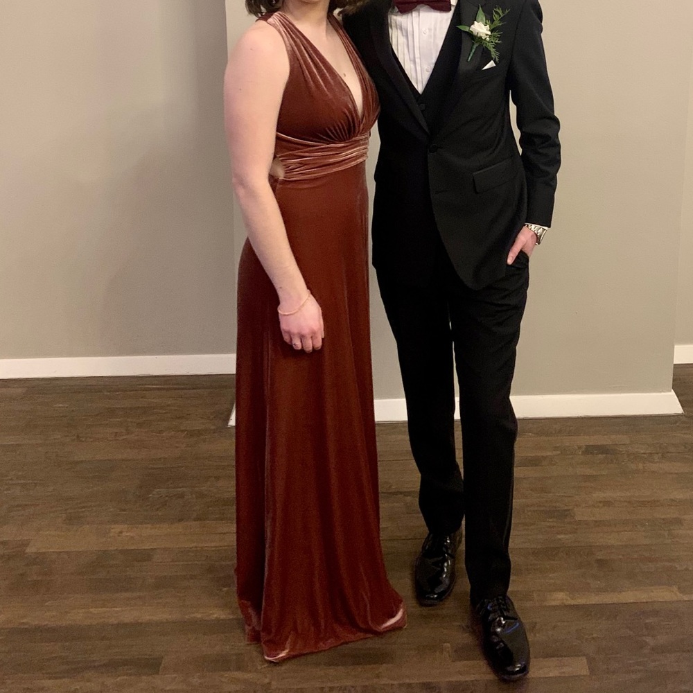 Revelry velvet dress in dusty rose